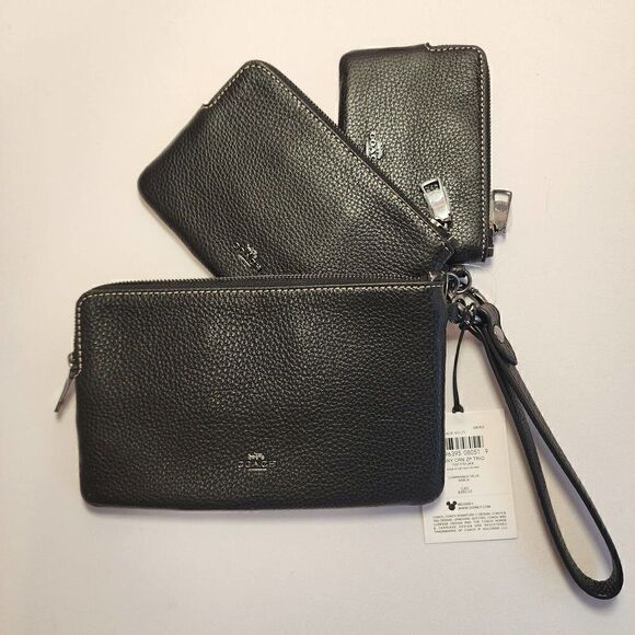 NWT Coach CN042 Disney X Coach Corner Zip Trio With Mickey Mouse Faces B… - Picture 2 of 7